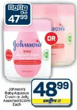 Pick n Pay Hypermarket Johnson's Baby Aqueous Cream or Jelly Assorted offer