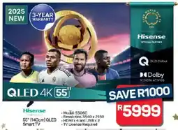 Pick n Pay Hypermarket Hisense 55" 140cm QLED Smart TV offer