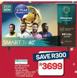Pick n Pay Hypermarket Hisense 40" 101cm Full HD Smart TV offer