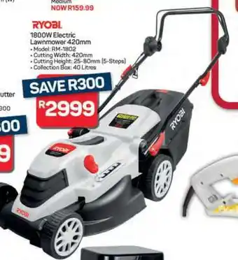 Pick n Pay Hypermarket RYOBI 1800W Electric Lawnmower 420mm offer