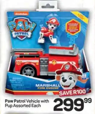 Pick n Pay Hypermarket Paw Patrol Vehicle with Pup Assorted Each offer