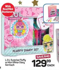 Pick n Pay Hypermarket L.O.L Surprise Fluffy or Mini Glitter Diary Set Each offer