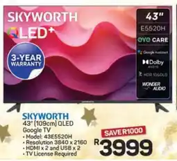 Pick n Pay Hypermarket SKYWORTH 43 (109cm) QLED Google TV offer