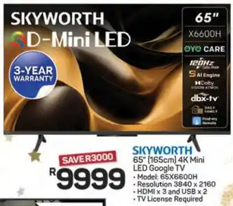 Pick n Pay Hypermarket SKYWORTH 65 4K Mini LED Google TV offer