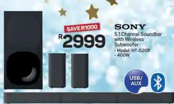 Pick n Pay Hypermarket SONY 5.1-Channel Soundbar with Wireless Subwoofer offer