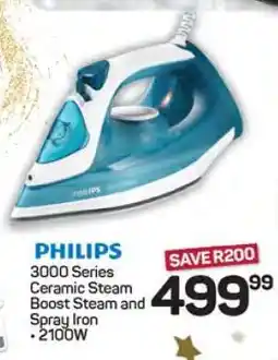 Pick n Pay Hypermarket PHILIPS 3000 Series Ceramic Steam Boost Steam and Spray Iron offer