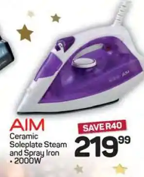 Pick n Pay Hypermarket AIM Ceramic Soleplate Steam and Spray Iron offer