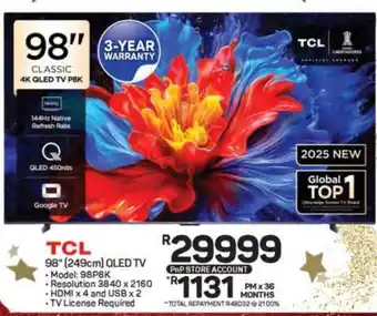 Pick n Pay Hypermarket TCL 98 QLED TV offer