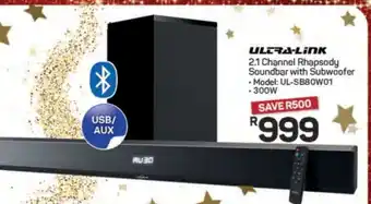 Pick n Pay Hypermarket Ultra-Link 2.1 Channel Rhapsody Soundbar with Subwoofer offer