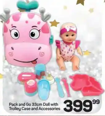Pick n Pay Hypermarket Pack and Go 33cm Doll with Trolley Case and Accessories offer