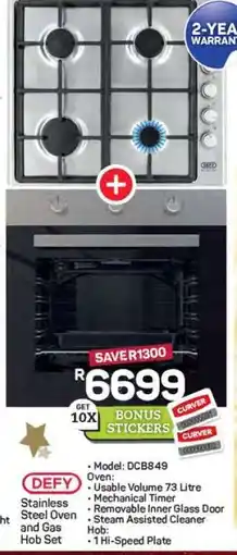 Pick n Pay Hypermarket DEFY Stainless Steel Oven and Gas Hob Set offer