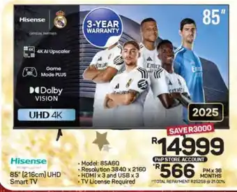 Pick n Pay Hypermarket Hisense 85 UHD Smart TV offer