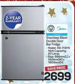 Pick n Pay Hypermarket Stainless Steel Double Door Bar Fridge offer