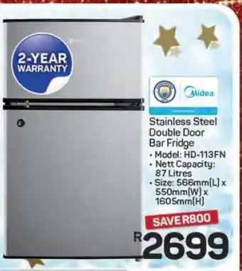 Pick n Pay Hypermarket Stainless Steel Double Door Bar Fridge offer
