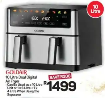 Pick n Pay Hypermarket GOLDAIR 10 Litre Dual Digital Air Fryer offer