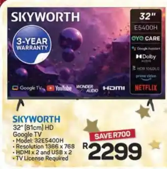 Pick n Pay Hypermarket SKYWORTH 32 (81cm) HD Google TV offer
