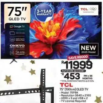 Pick n Pay Hypermarket 75'' QLED TV offer