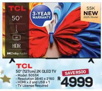 Pick n Pay Hypermarket TCL 50'' 2K QLED TV offer