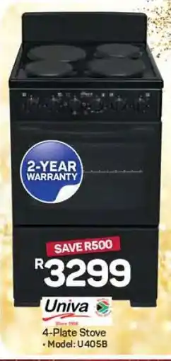 Pick n Pay Hypermarket Univa 4-Plate Stove offer