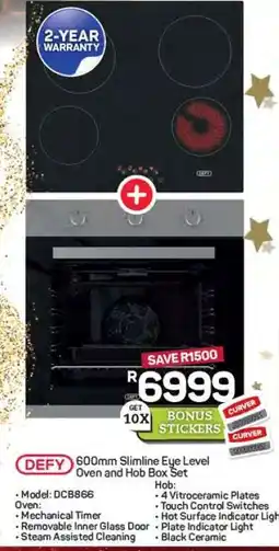 Pick n Pay Hypermarket DEFY 600mm Slimline Eye Level Oven and Hob Box Set offer