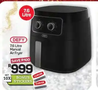 Pick n Pay Hypermarket DEFY 7.6 Litre Manual Air Fryer offer