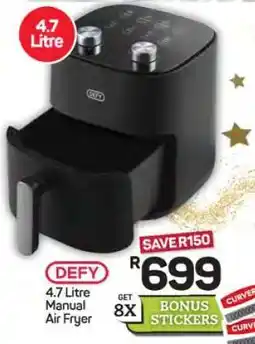Pick n Pay Hypermarket DEFY 4.7 Litre Manual Air Fryer offer