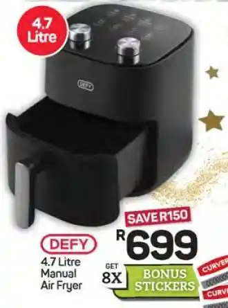 Pick n Pay Hypermarket DEFY 4.7 Litre Manual Air Fryer offer