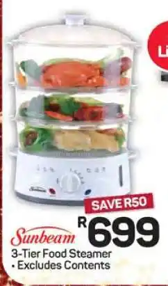 Pick n Pay Hypermarket Sunbeam 3 Tier Food Steamer offer