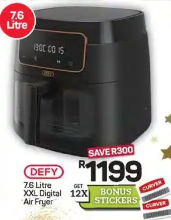 Pick n Pay Hypermarket DEFY 7.6 Litre XXL Digital Air Fryer offer