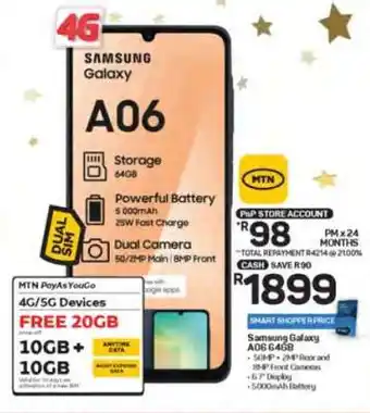 Pick n Pay Hypermarket Samsung Galaxy A06 64GB offer