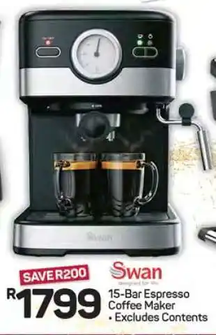 Pick n Pay Hypermarket Swan 15-Bar Espresso Coffee Maker offer