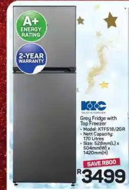 Pick n Pay Hypermarket Grey Fridge with Top Freezer offer