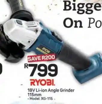 Pick n Pay Hypermarket RYOBI 18V Li-ion Angle Grinder offer