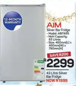 Pick n Pay Hypermarket AIM Silver Bar Fridge offer