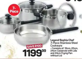 Pick n Pay Hypermarket Legend Sophia Chef 7-Piece Stainless Steel Cookware offer