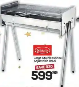 Pick n Pay Hypermarket Metalix Large Stainless Steel Adjustable Braai offer