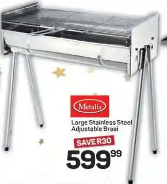 Pick n Pay Hypermarket Metalix Large Stainless Steel Adjustable Braai offer