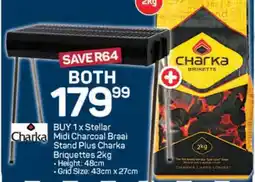 Pick n Pay Stellar Midi Charcoal Braai Stand Plus Charka Briquettes offer