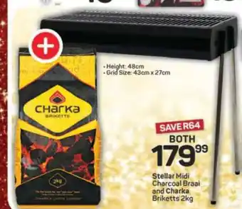 Pick n Pay Hypermarket Stellar Midi Charcoal Braai and Charka Briketts 2kg offer
