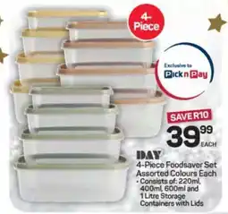 Pick n Pay Hypermarket 4-Piece Foodsaver Set offer
