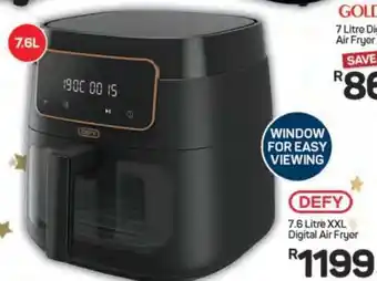Pick n Pay DEFY 7.6 Litre XXL Digital Air Fryer offer