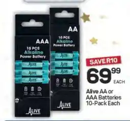 Pick n Pay Alive AA or AAA Batteries 10-Pack Each offer