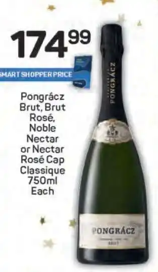Pick n Pay Pongrácz Brut, Brut Rosé, Noble Nectar or Nectar Rosé Cap Classique offer