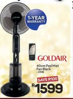 Pick n Pay Hypermarket Goldair 40cm Ped Mist Fan Black offer