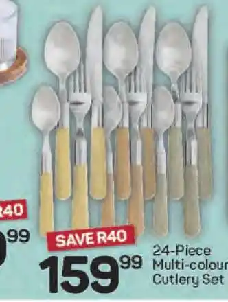 Pick n Pay 24-Piece Multi-colour Cutlery Set offer