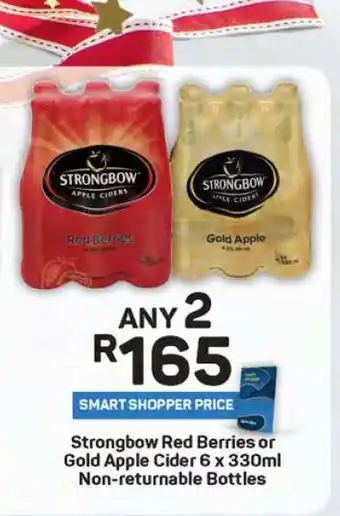 Pick n Pay Strongbow Red Berries or Gold Apple Cider 6 x 330ml Non-returnable Bottles offer