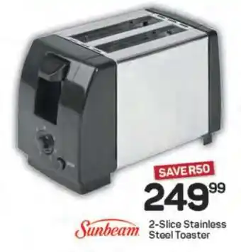Pick n Pay Sunbeam 2-Slice Stainless Steel Toaster offer