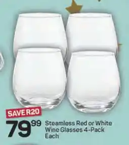 Pick n Pay Steamless Red or White Wine Glasses 4-Pack Each offer