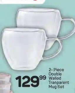 Pick n Pay 2-Piece Double Walled Transparent Mug Set offer