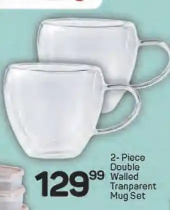 Pick n Pay 2-Piece Double Walled Transparent Mug Set offer